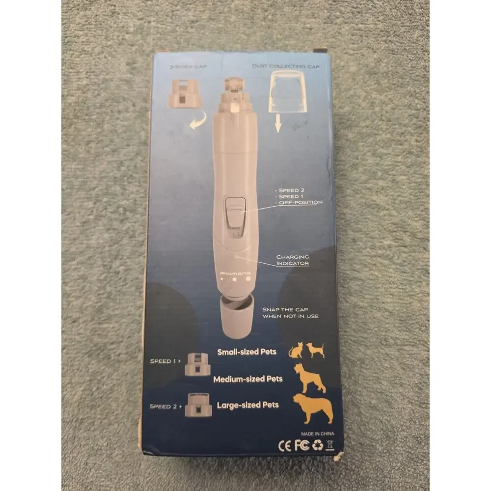 NIB Primens Clawmaster Pet Nail Grinder w/LED Light, Rechargeable & Safe